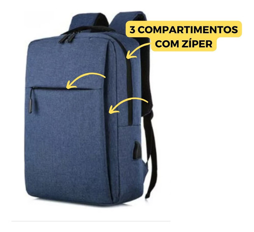 Mochila Casual Trabalho Multifuncional Masculina Reforçada