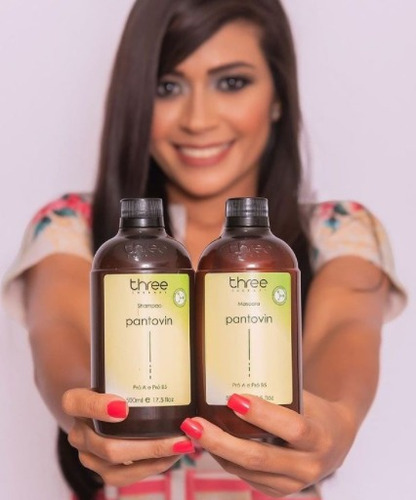 Shampoo Pantovin 500ml Pró A E Pró B5 Three Therapy 2 Unid