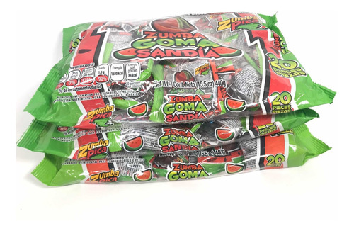 Goma Sandía Gomitas Dulce Tamarindo Chilito Zumba Pica 60 Pz