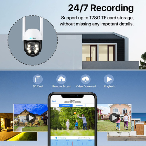 Sv3c Ptz Security Camera Outdoor, Pan Tilt Dome Wifi Ip Cam. C13