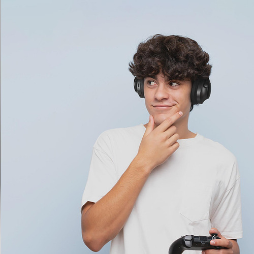 Auriculares Plegables Con Cancelación De Ruido Y Negro