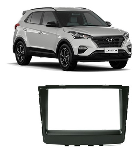 Moldura 2 Din Hyundai Creta 2017 2018 2019 Preta Jp Ch