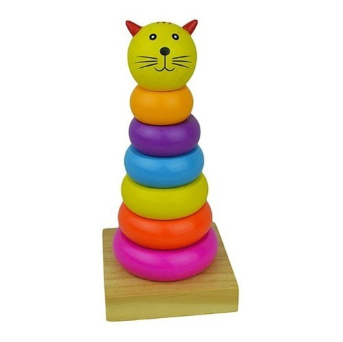 Juego De Aros Apilables De Madera Montessori