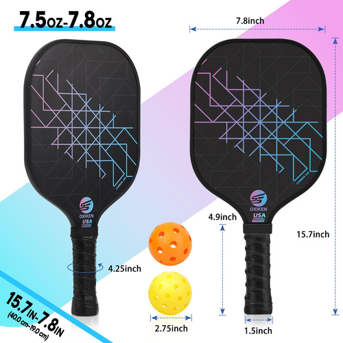 Pickleball Paddles Set Of 2, Usapa Approved Carbon Fiber