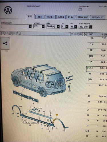 Imagen 2 de 2 de Fender Trasero Derecho Volkswagen Cross Fox