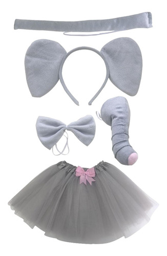 Diadema Con Orejas De, Falda Con Cola Y Pajarita Para La