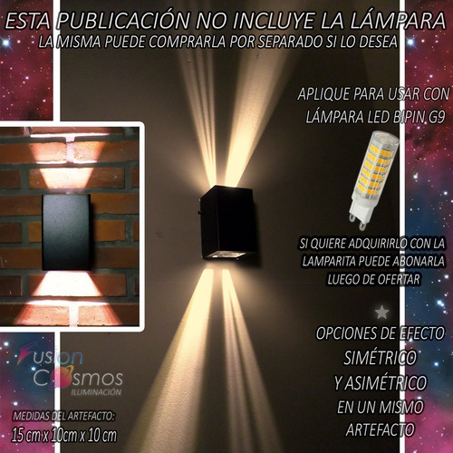 Imagen 8 de 10 de Aplique Exterior Jardin Simil Laser Efecto Tridente Rayos X