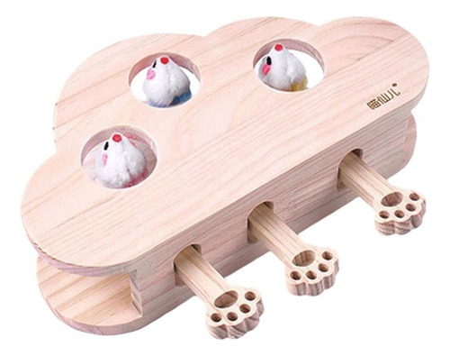 Forma Gato Juguetes Interactivos De Madera Whack Ratón