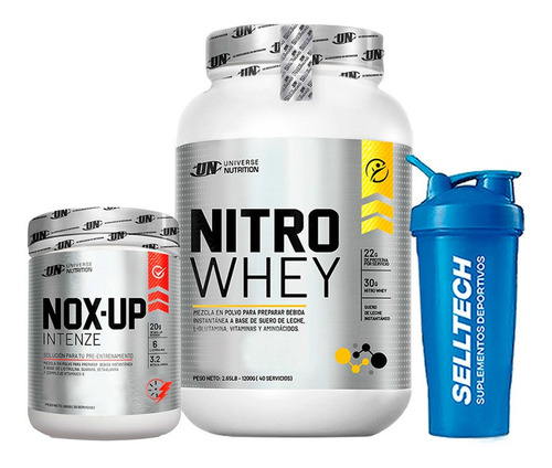 Un Nitro Whey 1.2kg Vainila+nox-up 600gr Naranja