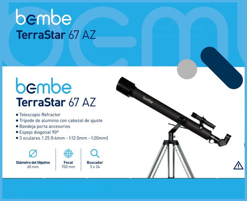 Imagen 6 de 9 de Telescopio Refrtactor F700x60 Astronomico Bembe Terrastar 67