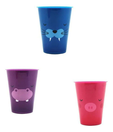 Vaso Pp 450 Ml Keep Kido Azul Fucsia Violeta Niños 