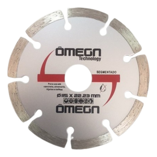 10 Pcs Disco Diamantado Segmentado 115 X 22,23 Mm Esmeril. Cor Cinza