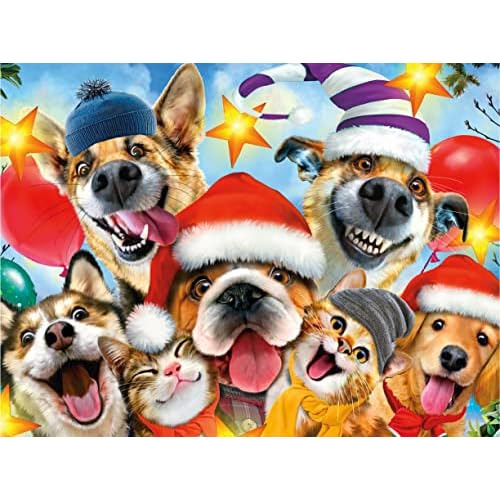 Selfies De Navidad  Gatos Y Perros  Rompecabezas De 550...