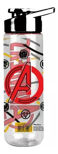 Garrafa Squeeze Marvel Vingadores Avengers Preta 700 Ml