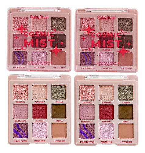 6 Paleta De Sombras Cosmic Mist Hbe2204 Ruby Rose Atacado