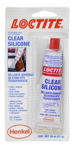 Silicona Loctite Transparente X 50ml (paca X 240)