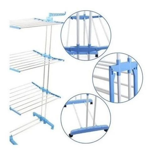Imagen 4 de 5 de Tendedero Colgador Secador De Ropa Plegable