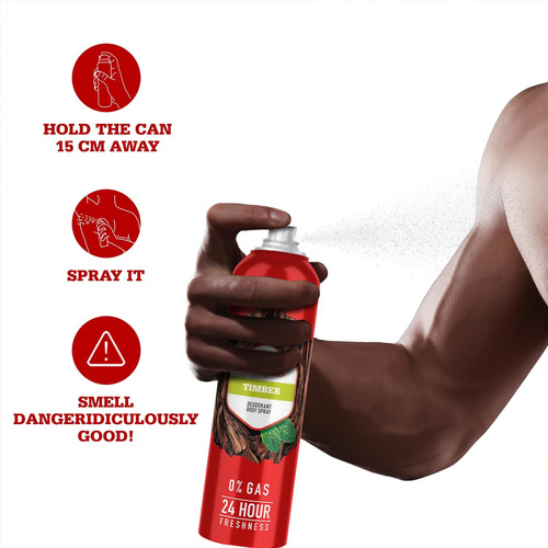 Desodorante Old Spice Timber Deodorant Body Spray 24 Horas