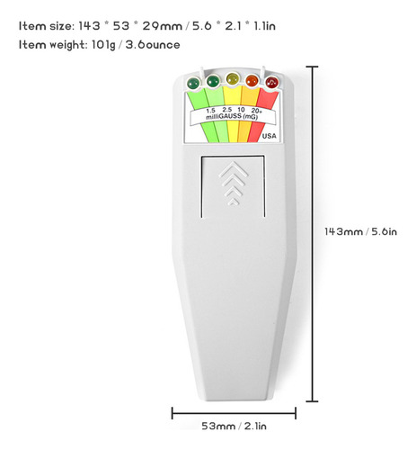 Detector De Medição De Fem De 5 Gauss, Medidor De Campo