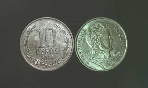 Moneda 10 Pesos Chile Año 2014