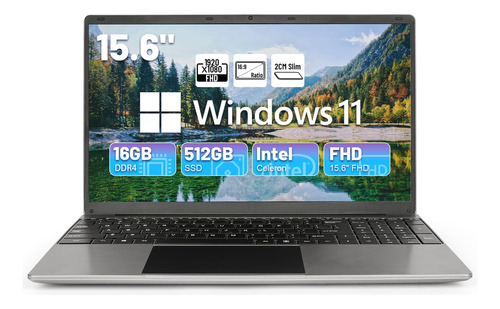 Computadora Portátil 15.6 16gb Ddr4 512gb Ssd Fhd Wifi Bluet