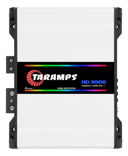 Amplificador De Som Taramps Hd 3000, 3000w, 2 Ohms Rgb