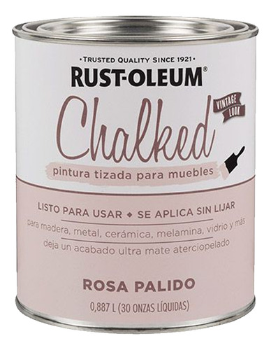 Rust Oleum - Ch Chalked Brochable Rosa Pálido 0,887 L