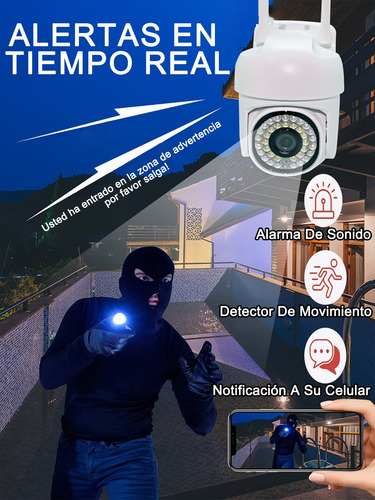 2.4g Camara De Vigilancia Inalambricas Seguridad Wifi 1080p Blanco
