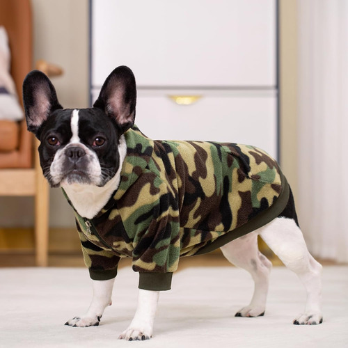 Camo Bulldog Francés Ropa De Perro Sudadera Con Capucha C...