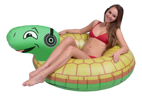 Rockin Turtle Party Tube - Balsa Inflable Para Piscina - Div