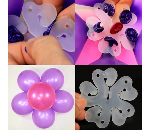 Flor Plastica Clip Para Armado Flores De Globos