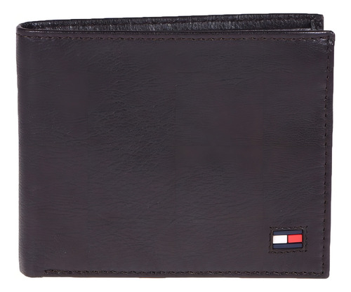 Cartera Tommy Hilfiger Chocolate 31tle3x044-002stl Hombre Diseño De La Tela Liso