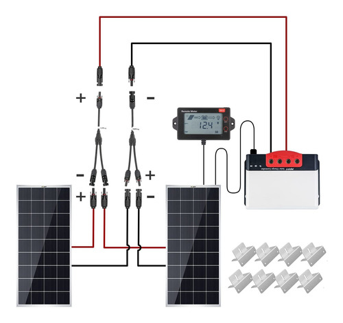 Kit Solar 400w Celula 9bb Do Panele 200 Controlador Mppt