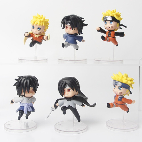 Set De 6 Figuras De Naruto Shippuden Anime Coleccionables