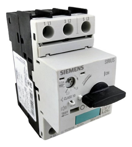 Disjuntor 3p 1,8 2,5a Motor Com Manipulo Siemens