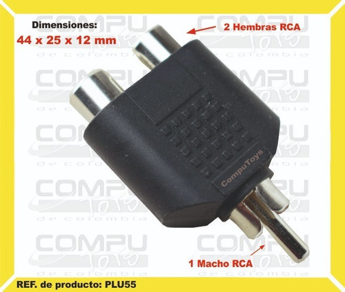 Adaptador Duplicador Rca 1 A 2 Ref: Plu55 Computoys Sas