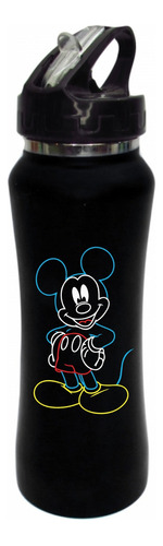 Termo Pitillo Mickey Mouse Botilito Negro 650ml 