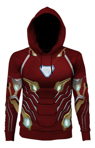 Los Vengadores Iron Man Suadadera Cosplay Disfraz Adulto Roj