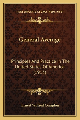 Libro General Average: Principles And Practice In The Uni...