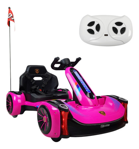 Go Kart Montable Electrico Control Remoto Luz Y Sonido 12v Color Rosa
