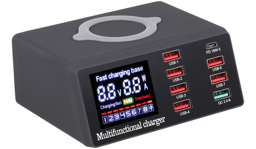 Cargador Usb Con Pantalla Led Charge X9 Inalámbrico. Cargado