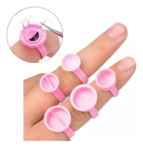 Anillo Para Pegamento Pestañas Soporte Ajustable Set F