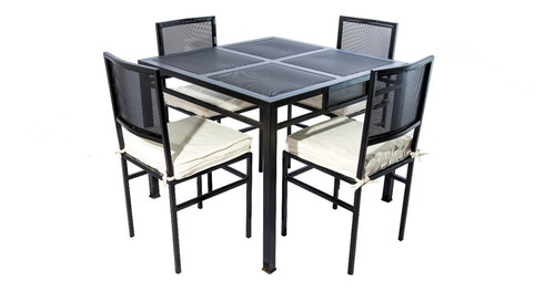 Muebles De Terraza Comedor 4 Personas Fierro