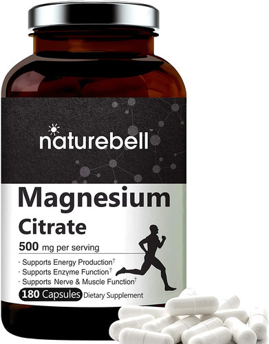 Citrato De Magnesio Naturabell 500mg 180ct Sabor Sin Sabor