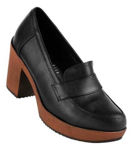 Zapatilla Tacón Mujer Negro Stfashion 12204003