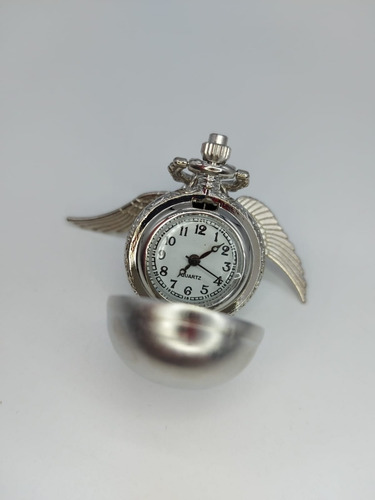 Imagen 2 de 6 de Harry Potter Snitch Reloj Colgante Collar Plateada