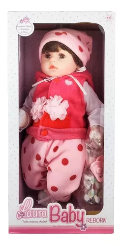 BONECA BEBE REBORN LAURA BABY VALENTINA 18 100% VINIL LEOPAM KIDS