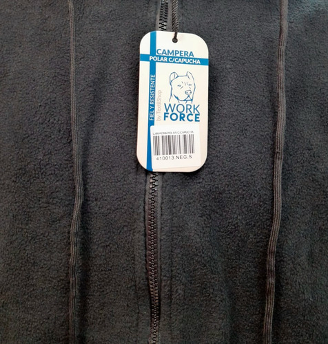 Imagen 2 de 5 de Campera Polar Abrigo Con Capucha Azul Y Negro Unisex