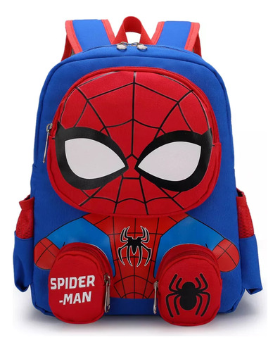 Saída de mochila infantil do Homem-Aranha, mochila escolar, cor infantil, azul