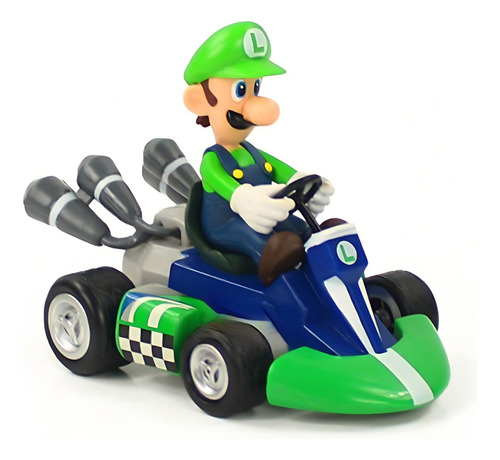 Figura Mario Kart  Carro Fricción Niños Juguete Luigi